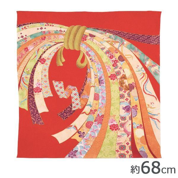 二巾13号正絹ちりめん友禅 むす美 2 ソフトライフ 束ね熨斗 風呂敷 風呂敷 ふろしき シュ 山田繊維