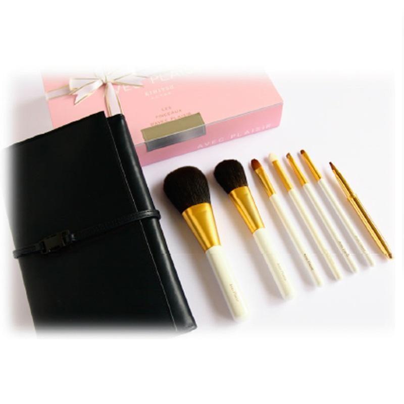 熊野筆 ポーチ付き メイク道具 Pw 001 パールホワイト軸セット Pw 001 Kihitsu 熊野筆 ソフトライフ 喜筆