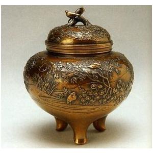 高岡銅器 香炉【花鳥香炉】伝統美術工芸品