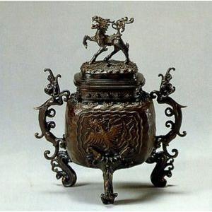 高岡銅器 香炉【角型波足香炉】伝統美術工芸品