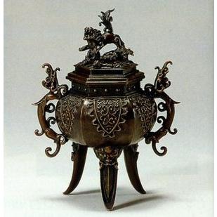 高岡銅器 香炉【六角竜耳香炉】伝統美術工芸品