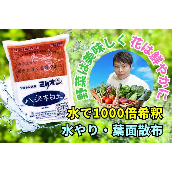 ミリオン500g 30袋 ソフトシリカ 珪酸塩白土 モンモリロナイト 薔薇 バラ 土壌改良 根腐れ防止 家庭菜園 培養土 園芸用土_2