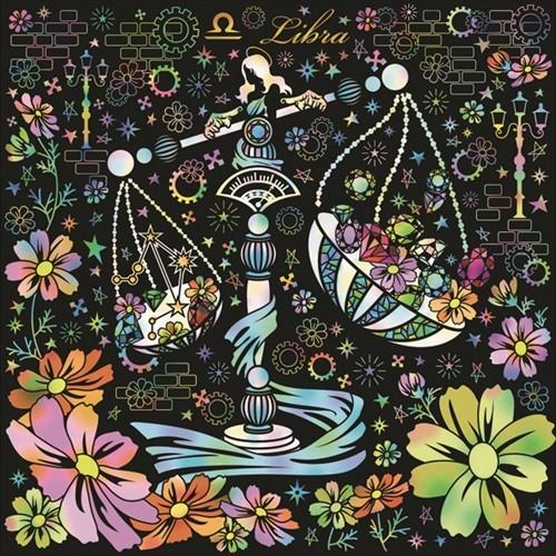 新品 心がやすらぐスクラッチアート 幸せを呼ぶ花と星座 秋冬編