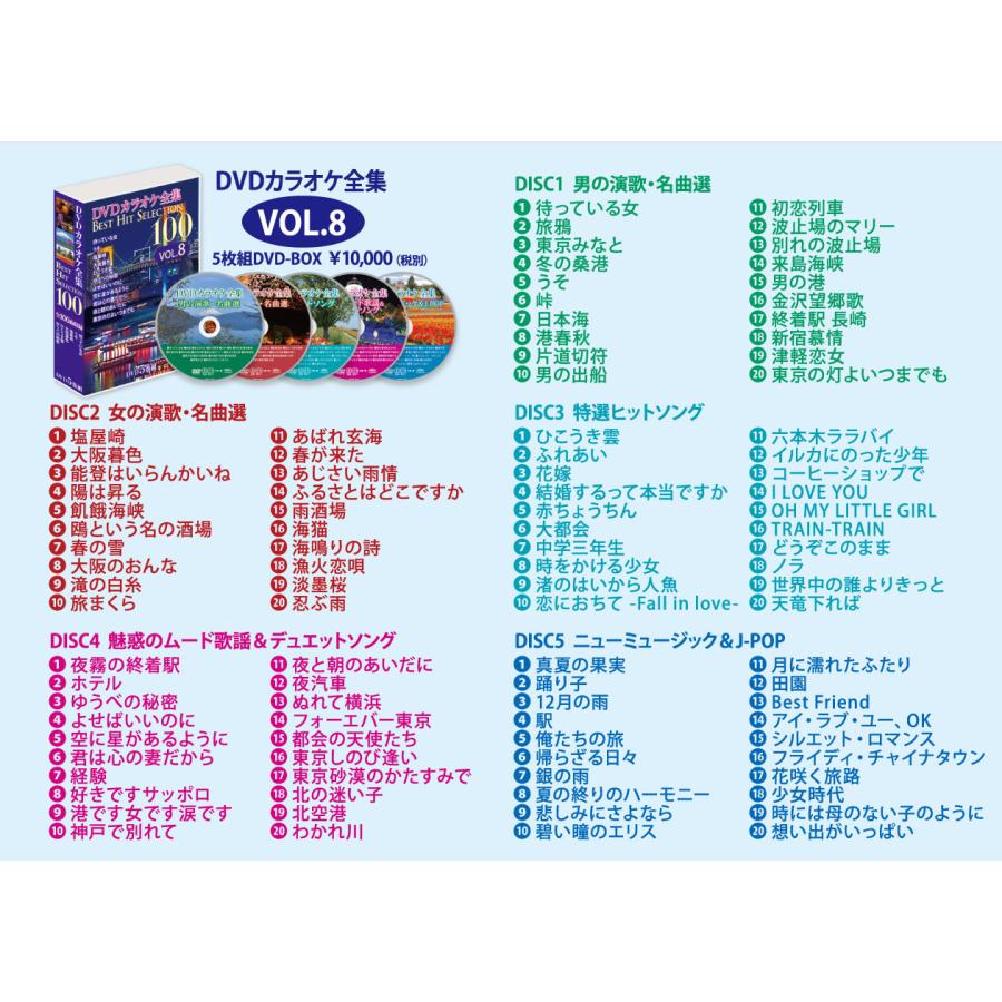 新品 DVDカラオケ全集 「Best Hit Selection 100」8巻セット 「VOL.1