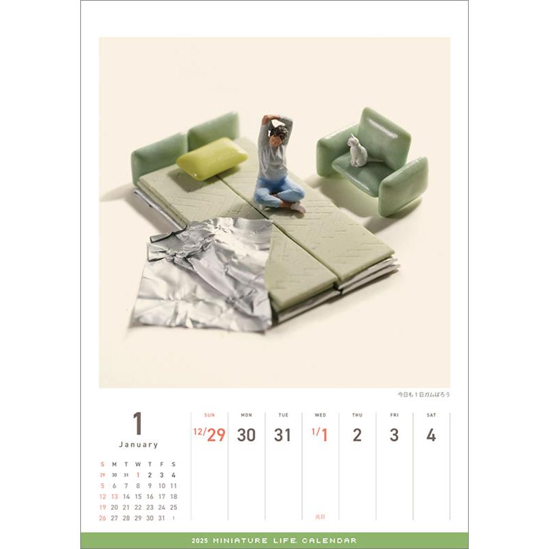 MINIATURE LIFE CALENDAR 2025年 壁掛けカレンダー CL466 25CL0466 25cl0466 そ