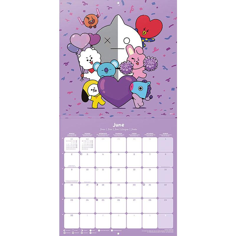 残りわずか!!】BT21（輸入版） 2025年 壁掛けカレンダー CL-536 25CL