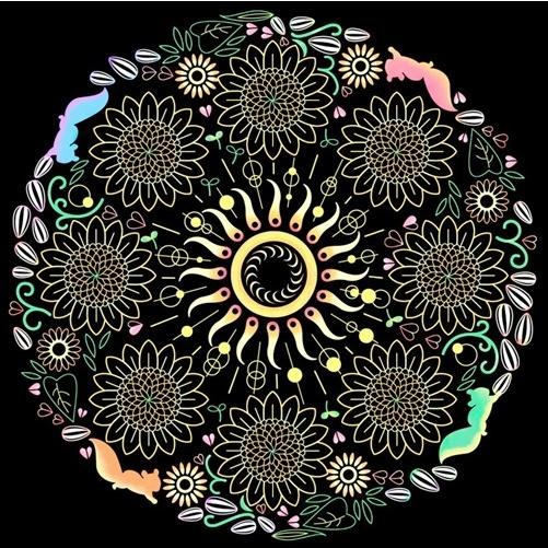 おまけCL付】新品 心がやすらぐスクラッチアート 花の夢想曲