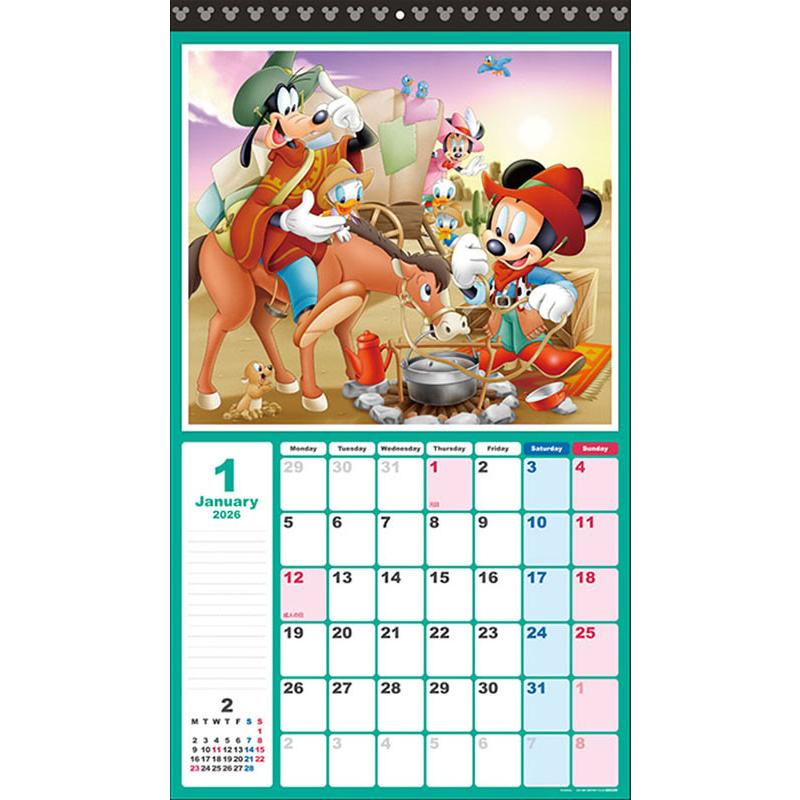 おまけCL付】ディズニー 2026年 壁掛けカレンダー CL-065 CL26