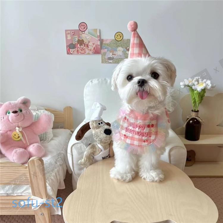 犬用スタイ 誕生日 帽子セット 犬 猫 グッズ ハッピーバースデー