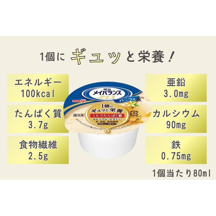介護食 やわらか食 送料無料 メイバランスアイス バニラ味 ストロベリー味 チョコレート味 80ml 6個入×2 アイスクリーム 冷凍 介護食品 おいしい そふまる | 明治 | 07
