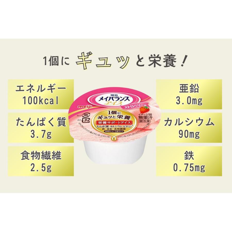 介護食 やわらか食 送料無料 メイバランスアイス バニラ味 ストロベリー味 チョコレート味 80ml 6個入×2 アイスクリーム 冷凍 介護食品 おいしい そふまる | 明治 | 08