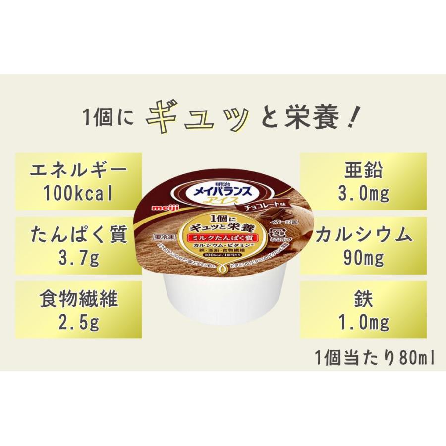 介護食 やわらか食 送料無料 メイバランスアイス バニラ味 ストロベリー味 チョコレート味 80ml 6個入×2 アイスクリーム 冷凍 介護食品 おいしい そふまる | 明治 | 09