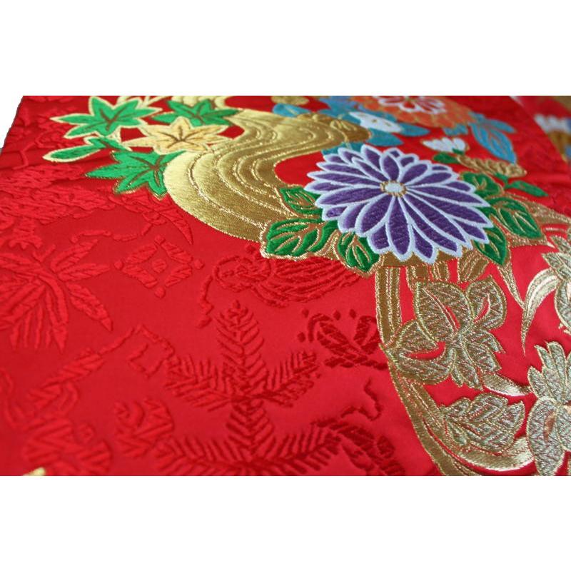 色打掛レンタル／おまかせフルセット／赤地瑞花彩祥丸紋／鮮やかな赤地