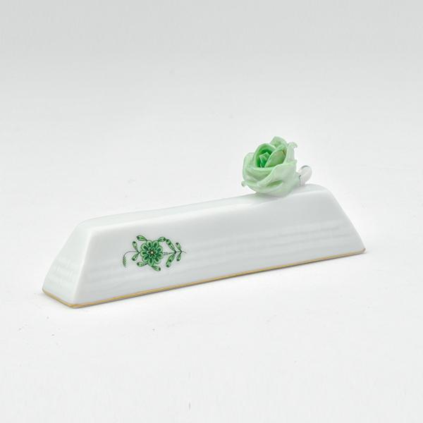 ヘレンド　アポニーグリーン　ナイフレスト ローズ　AV-0276-0-09