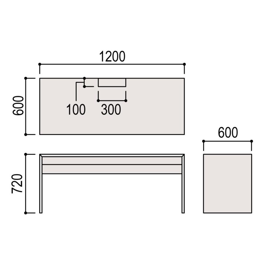 オカムラ ファルテII ワイヤリングデスク お客様組立商品 8CAE2D 配線溝付き 1200W×600D×720H｜soho-honpo｜03