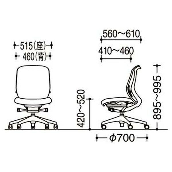 海外 正規品 オカムラ シルフィー C633XW クッションタイプ ローバック 肘なし ホワイトボディ ホワイト脚 前傾機能付 ナイロンキャスター オフィスチェア