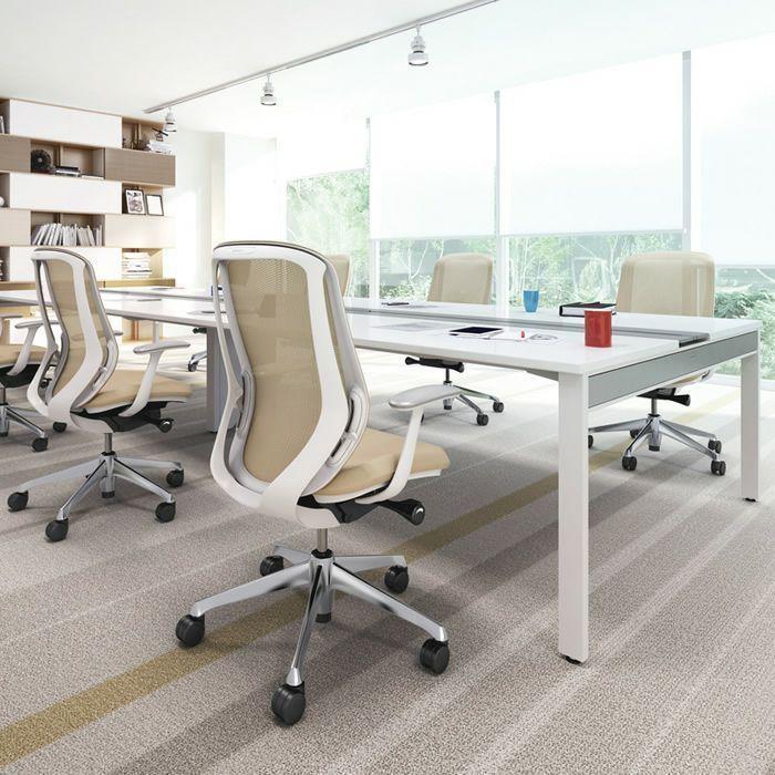 BiBi メッシュ矯正用品 グレーとホワイトのストライプ オカムラ シルフィー C685ZR メッシュタイプ ハイバック 可動肘