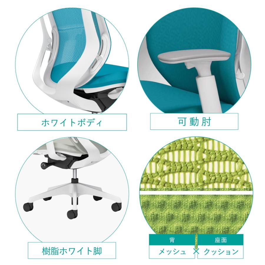 【新色登場】オカムラ シルフィー C68AZW メッシュタイプ EXハイバック 固定ヘッドレスト 可動肘 ホワイトボディ ホワイト脚 前傾機能付 ウレタンキャスターの画像