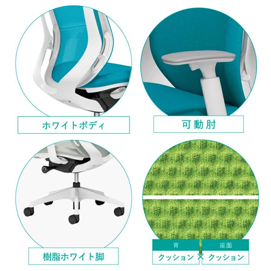 【新色登場】オカムラ シルフィー C68GZW クッションタイプ EXハイバック 可動ヘッドレスト 可動肘 ホワイトボディ ホワイト脚 前傾機能付 ウレタンキャスター_1
