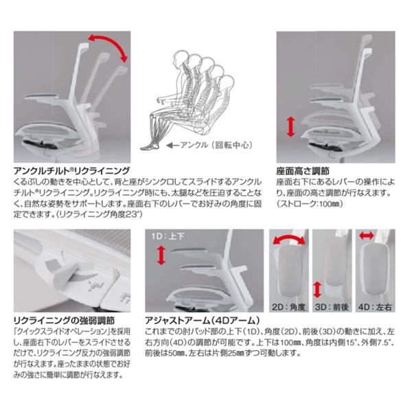 オフィスチェア オカムラ フィノラ C783AR ミドルバック ブラックパネル ポリッシュ脚 ブラックボディ 可動肘 座：クッション ナイロンキャスター｜soho-honpo｜06