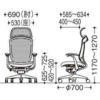 オカムラ コンテッサ セコンダ 大型固定ヘッドレスト CC45BR 固定肘 ポリッシュフレーム ブラックボディ 座：メッシュ ナイロンキャスター オフィスチェア_3