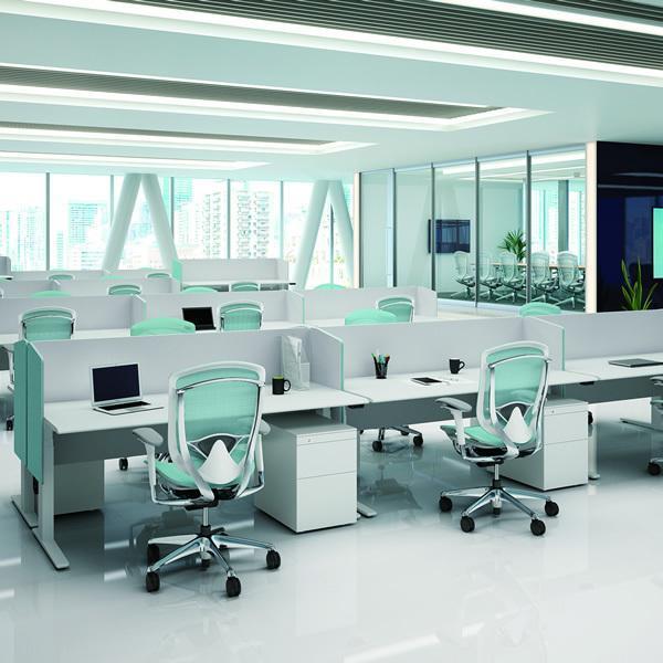 オカムラ コンテッサ セコンダ 大型固定ヘッドレスト CC45GR 固定肘 シルバーフレーム ブラックボディ 座：メッシュ ナイロンキャスター オフィスチェア