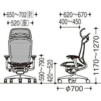 オカムラ コンテッサ セコンダ 大型固定ヘッドレスト CC87GA 可動肘 シルバーフレーム グレーボディ 座：クッション ナイロンキャスター オフィスチェア｜soho-honpo｜04