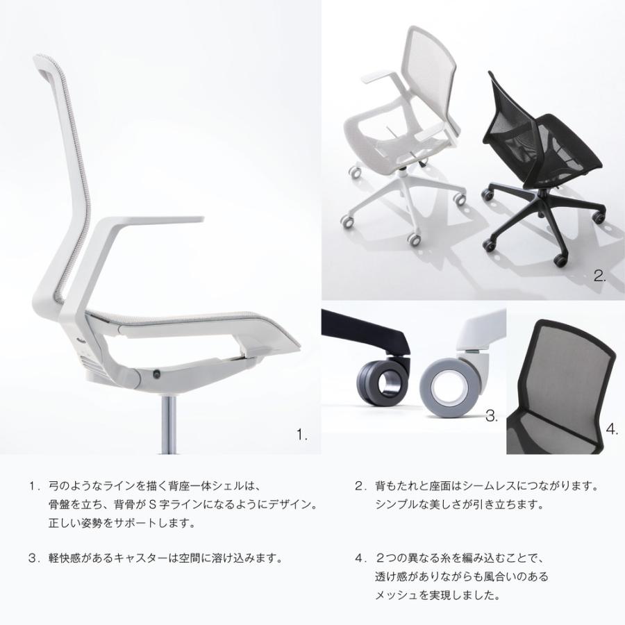 オカムラ（okamura） オフィスチェア シナーラ CD77LK-F2X2 ホワイト脚 