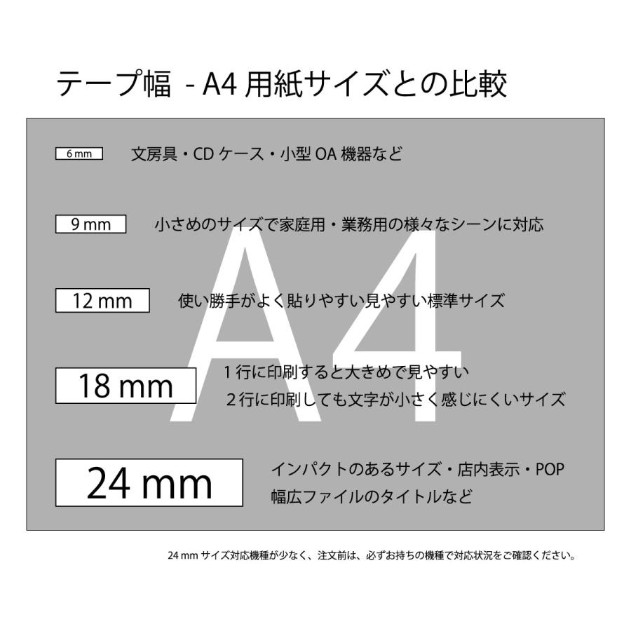 ラベルライター ネームランド カシオ用 互換 幅9mm 透明 テープ 黒文字