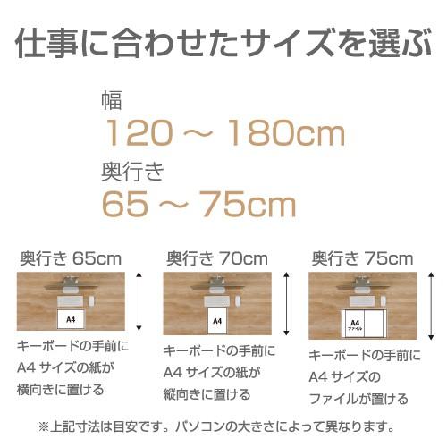 デスク ホリス サイズオーダーデスク 幅125cm 幅130cm 幅135cm 幅140cm 