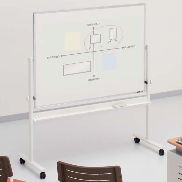 ホワイトボード イトーキ 脚付き ホーロー 回転型 ホワイト＋スクリーン ロータイプ 外寸：W134×H148cm 板面：W120×H90cm 自社便 開梱 設置付 ITOKI｜soho-st｜02