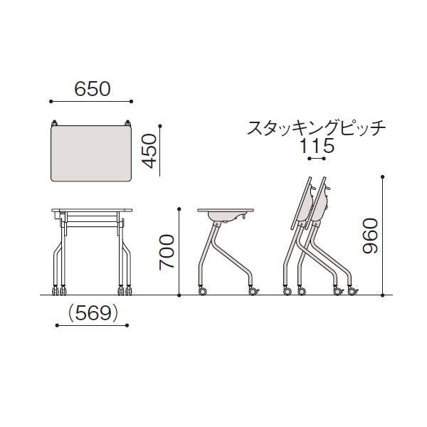 イトーキ（ITOKI） 学校用机 アクティバ 教室用デスク 矩形 幕板なし