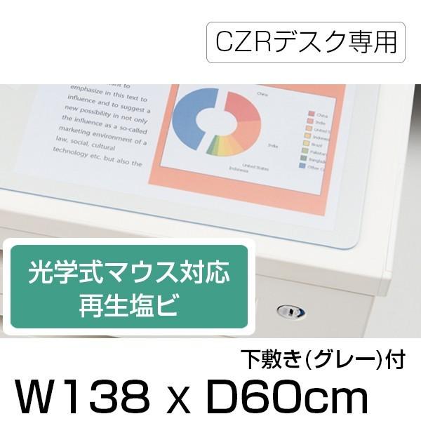 デスクマット CZRデスク用 下敷き イトーキ グレー 付 幅138×奥行60cm 光学式マウス対応 再生塩ビ 自社便 ITOKI LCFN-147RD7S-GY