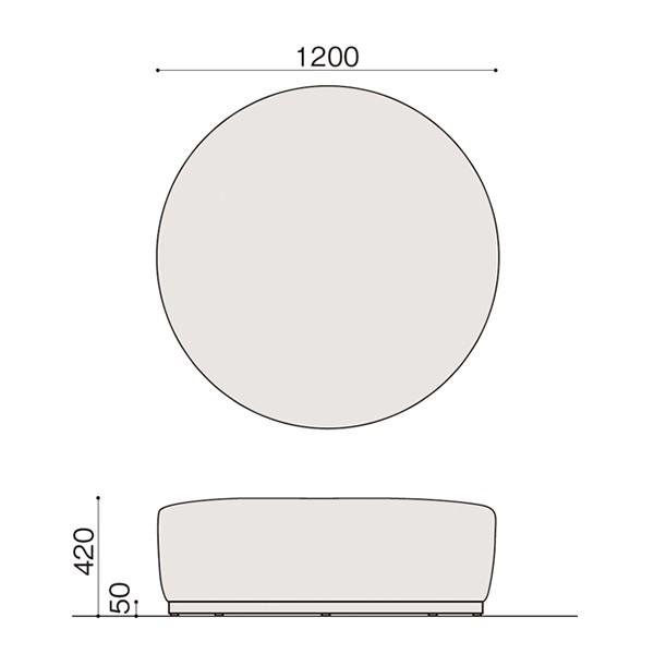 オフィス用 ソファ スツール イトーキ コボル 4人掛 ラウンドタイプ 電源なし ビニールレザー張り 固定脚 | イトーキ | 08