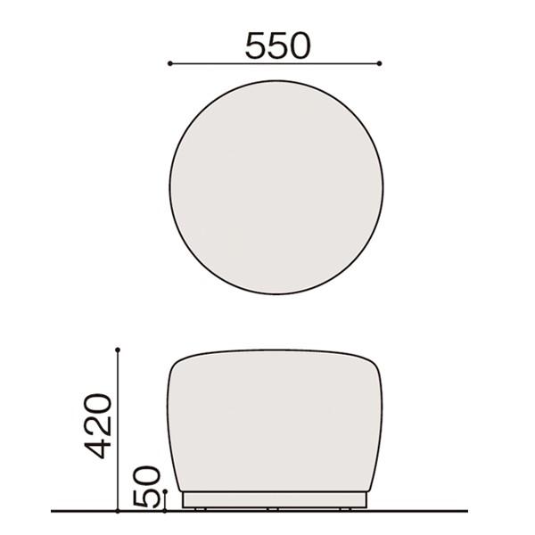 オフィス用 ソファ スツール イトーキ コボル 1人掛 ラウンドタイプ テーブルなし 固定脚 アジャスター付 ビニールレザー張り | イトーキ | 08