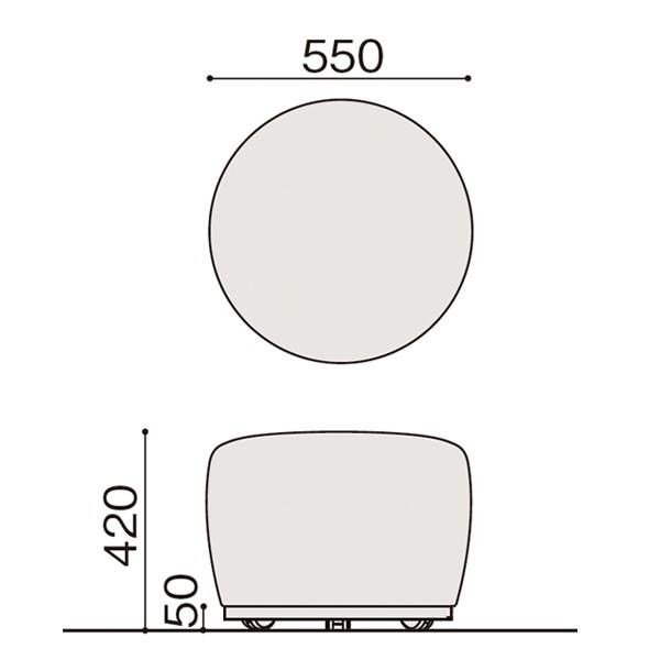 オフィス用 ソファ スツール イトーキ コボル 1人掛 ラウンドタイプ テーブルなし キャスター付 布地張り | イトーキ | 12