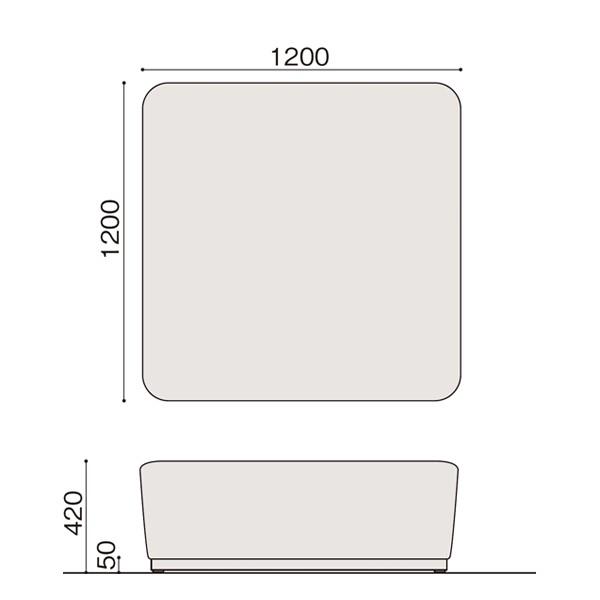 オフィス用 ソファ スツール イトーキ コボル 4人掛 スクエアタイプ 電源なし 布地張り | イトーキ | 12