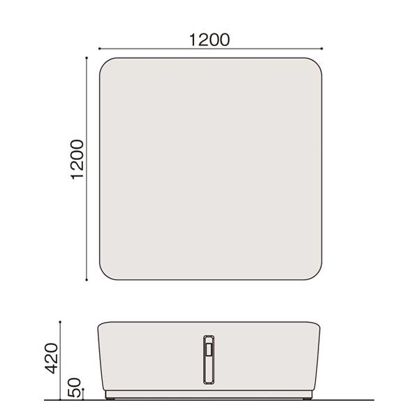 オフィス用 ソファ スツール イトーキ コボル 4人掛 スクエアタイプ 電源付 布地張り | イトーキ | 12