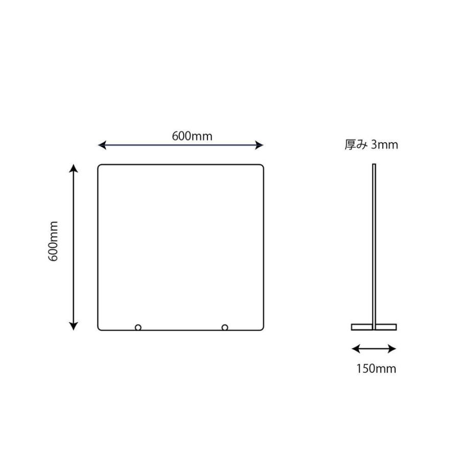 パーテーション パーティション 卓上 透明 アクリルパネル 飛沫防止 日本製 W60 D15 H60cm YDA-0606ACR1-CL イトーキ ITOKI｜soho-st｜03