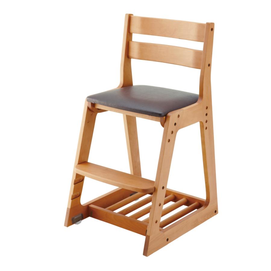 イトーキ チェア 木製 ソフトレザー 足置き 天然木 KM16 子供