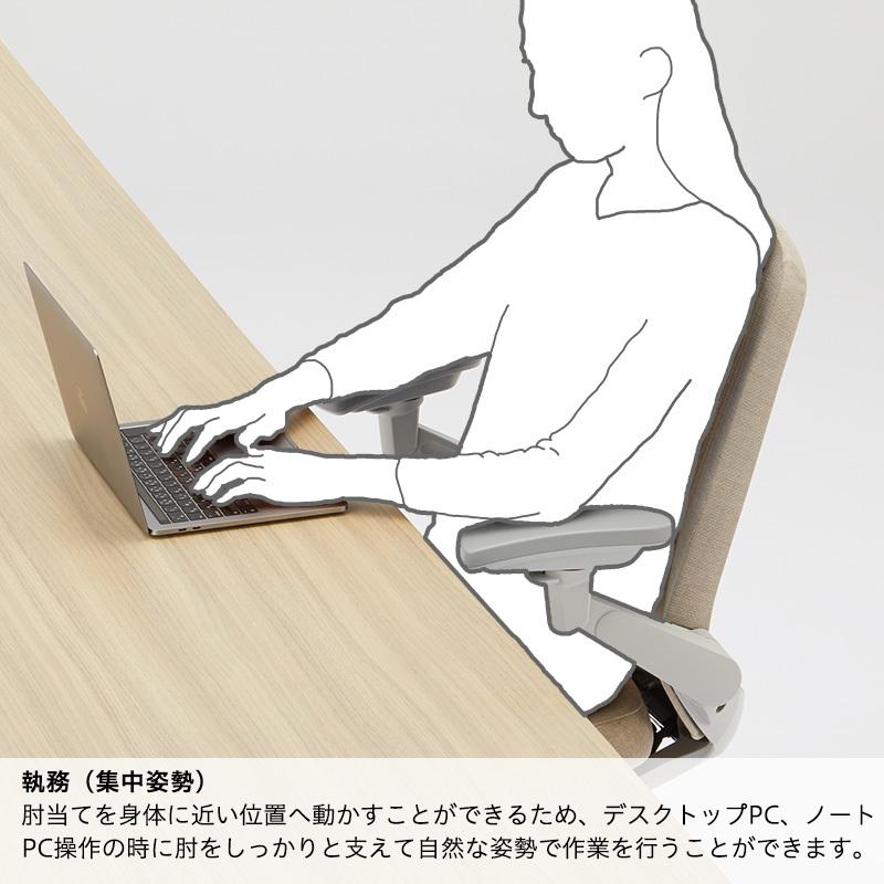 オフィスチェア イトーキ ノート チェアExハイバック ショルダーサポート 3Dアーム 可動肘 メッシュ ITOKI Nort KJ-177JEEの画像