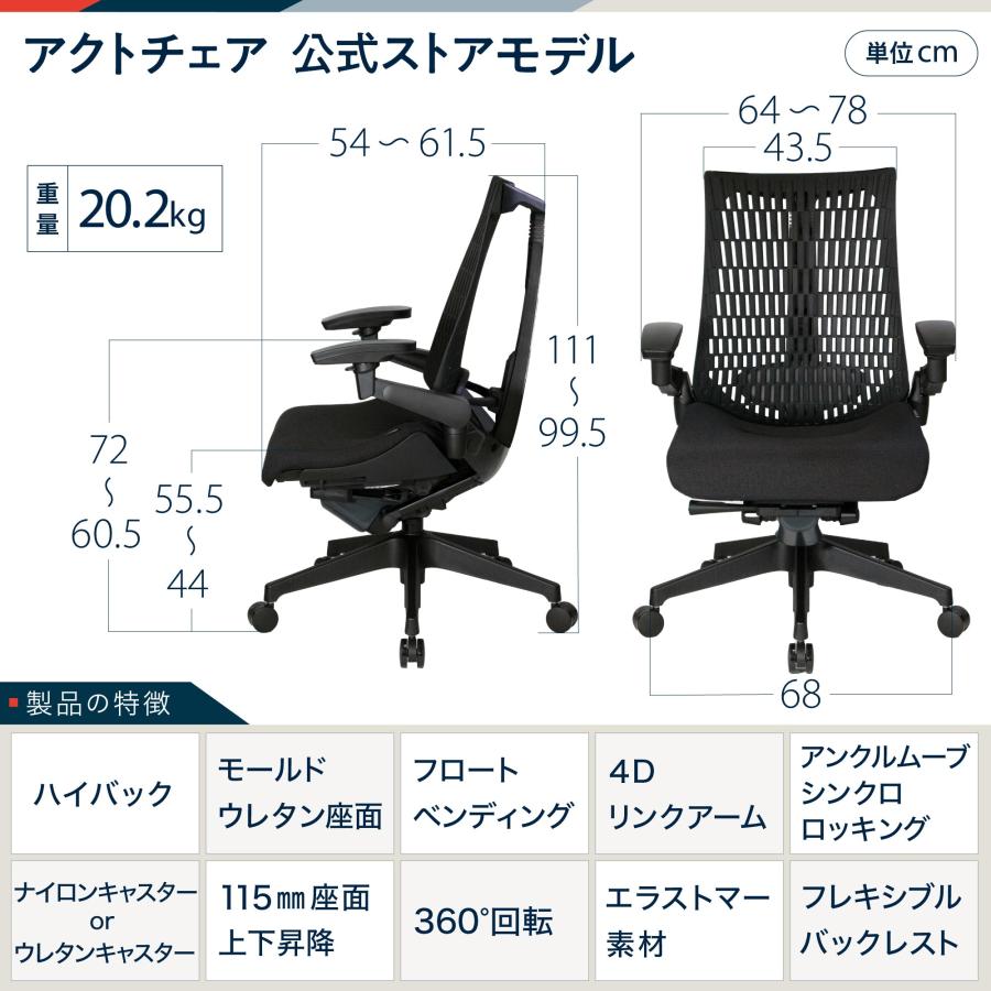 オフィスチェア イトーキ アクトチェア 公式ストアモデル エラストマー ハイバック 選べるキャスター 4Dリンクアーム ITOKI Act [5000円クーポン4/25-5/19]｜soho-st｜05