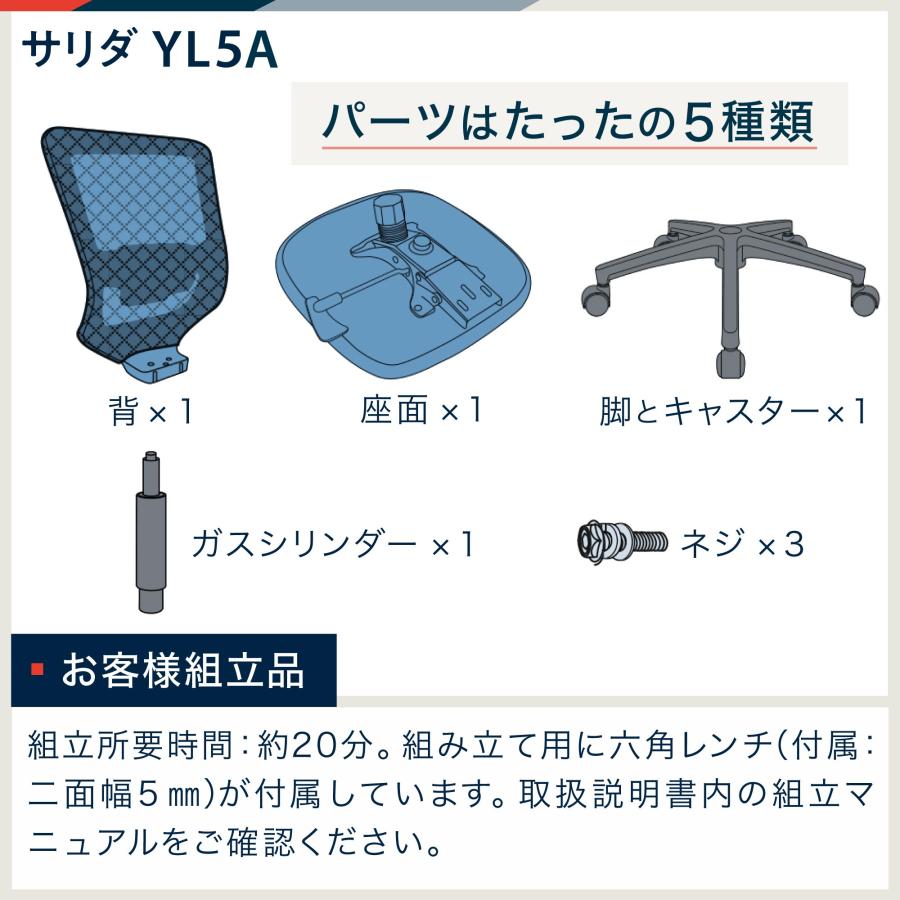 イトーキ サリダ YL5A YL5A-B-CBK オフィスチェア デスクチェア 事務椅子 チェア 椅子 パソコンチェア メッシュ P5倍 まとめ買い3%オフの画像