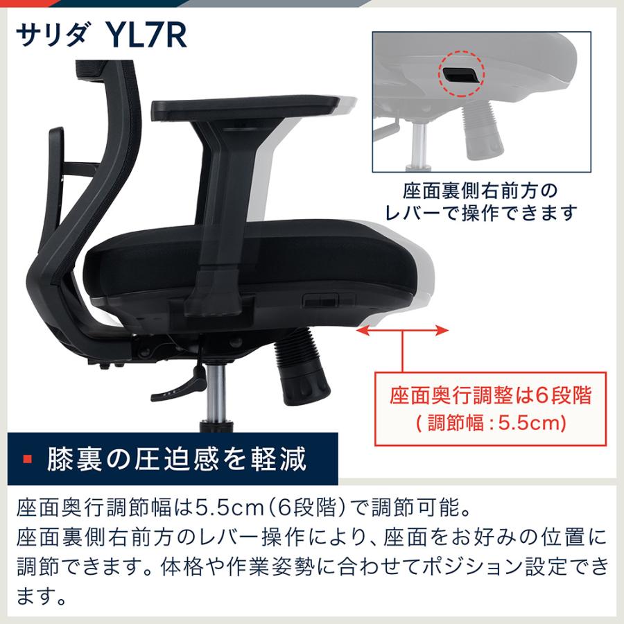 サリダ オフィスチェア イトーキ チェア YL7R ヘッドレスト