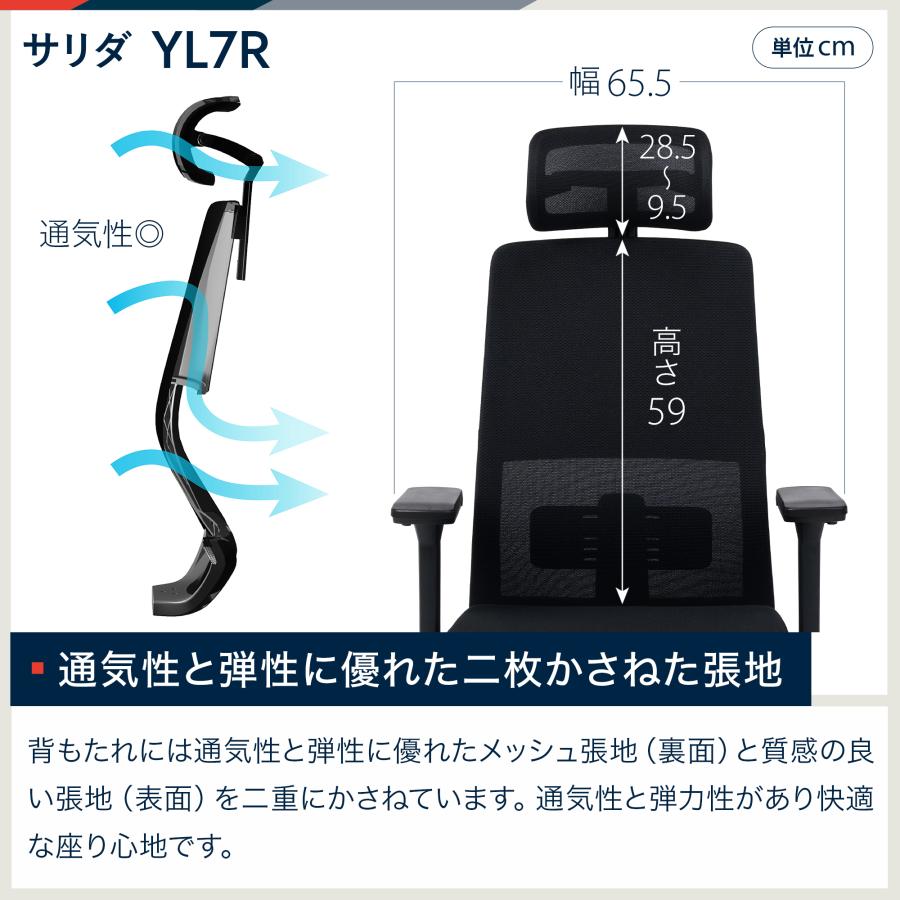 サリダ イトーキ YL7R ブラック オフィスチェア シンプルな サリダ イトーキ YL7R ブラック オフィスチェア シンプルな