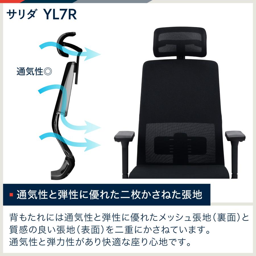 サリダ オフィスチェア イトーキ チェア YL7R ヘッドレスト