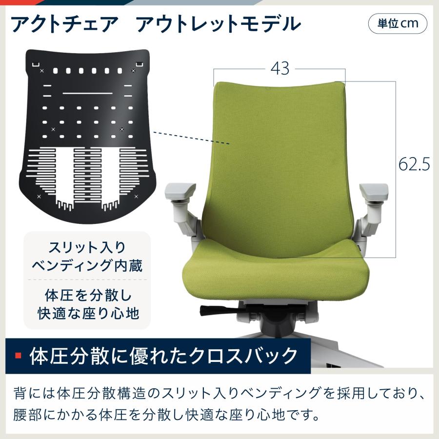 アクト（イトーキ） オフィスチェア アクトチェア クロスバック 4D