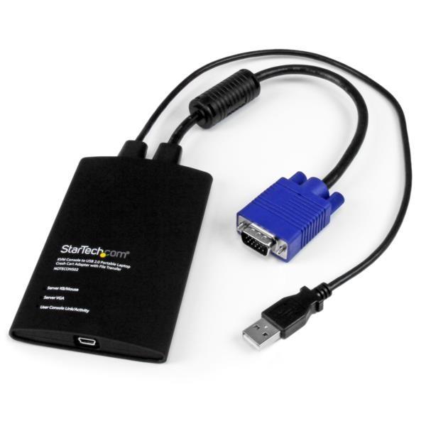 NOTECONS02 StarTech KVMコンソール USB 2.0 ラップトップアダプター ファイル転送機能付き KVM Console to Laptop USB 2.0 Crash Cart Adaper
