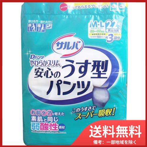 白十字 サルバDパンツやわらかスリム 安心のうす型パンツ M-Lサイズ 22