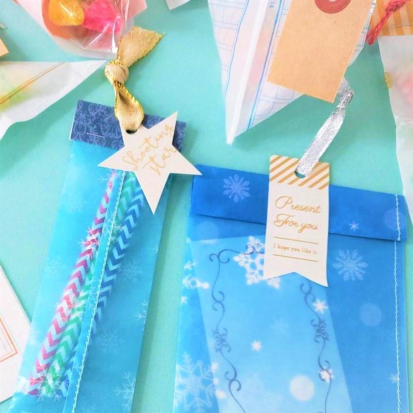 グラシン紙 雪結晶4柄アソート デザインペーパー クリスマス